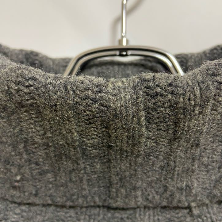 ESPRIT　長袖デザインニット　セーター　ノルディック柄　タートルネック　トナカイ　グレー　レトロ　Mサイズ