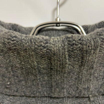 ESPRIT　長袖デザインニット　セーター　ノルディック柄　タートルネック　トナカイ　グレー　レトロ　Mサイズ