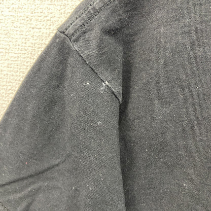 古着 used　FURUIT OF THE LOOM　半袖プリントTシャツ　クルーネック　工程表　レトロデザイン　黒　Mサイズ