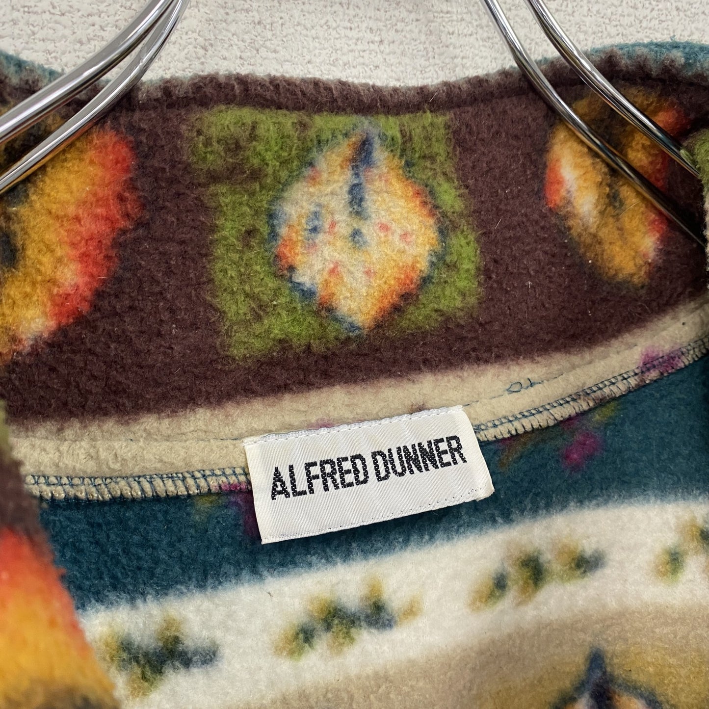 ALFRED DUNNER　フリースジャケット/ボアジャケット　総柄　ベージュ
