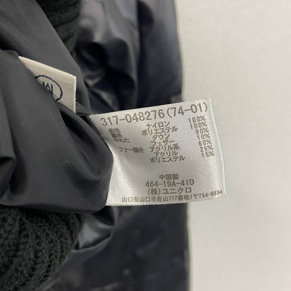 UNIQLO　ユニクロ　プレミアムダウンジャケット　ファーダウンジャケット　ダウン90％　黒　ブラック　Mサイズ