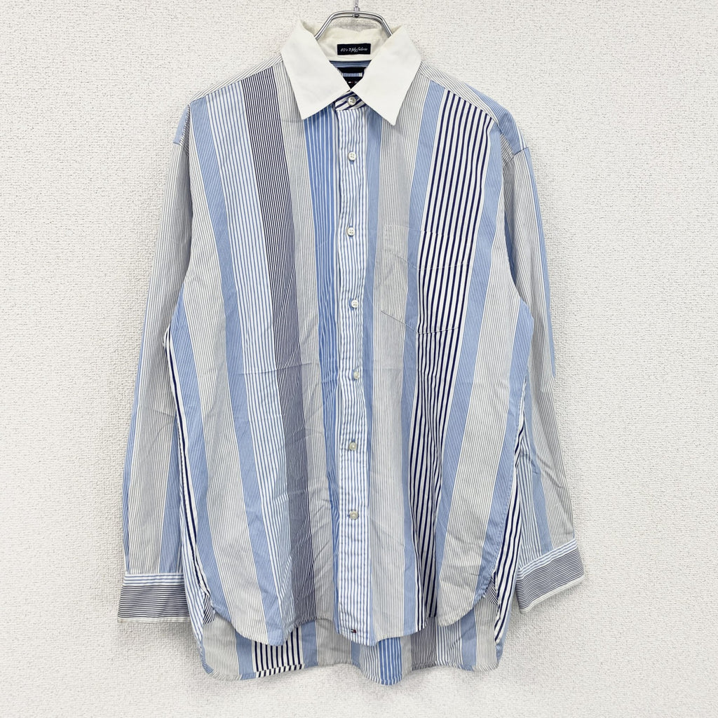TOMMY HILFIGER　トミーヒルフィガー　長袖シャツ　ストライプ柄　水色　ライトブルー　Mサイズ