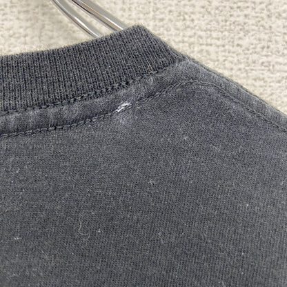 古着 used　FURUIT OF THE LOOM　半袖プリントTシャツ　クルーネック　工程表　レトロデザイン　黒　Mサイズ