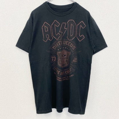 古着 used　AC/DC　半袖プリントバンドTシャツ　レトロデザイン　ロック　クルーネック　黒　ブラック　Mサイズ