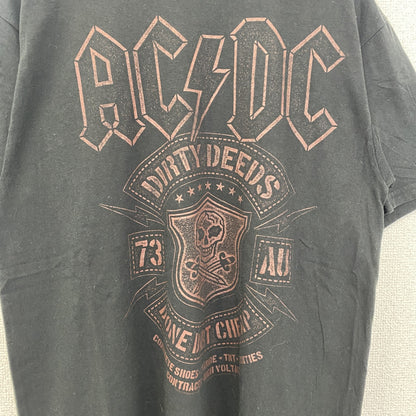 古着 used　AC/DC　半袖プリントバンドTシャツ　レトロデザイン　ロック　クルーネック　黒　ブラック　Mサイズ