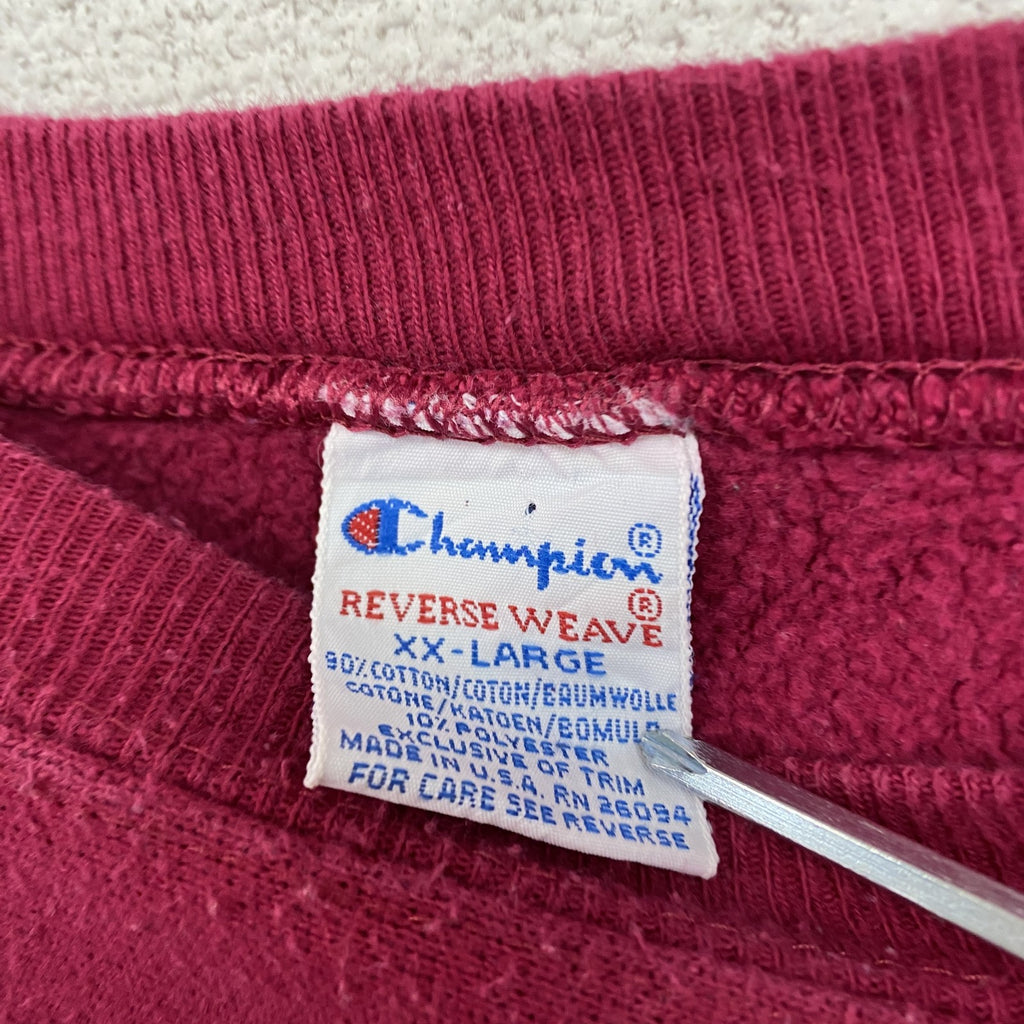 90s　Champion　チャンピオン　リバースウィーブ　スウェット/トレーナー　刺繍タグ　ピンク　2XLサイズ