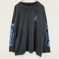 古着 used　EHOTICA　長袖プリントTシャツ　クルーネック　ロンT　カジュアル　鳥　レトロデザイン　黒　XLサイズ