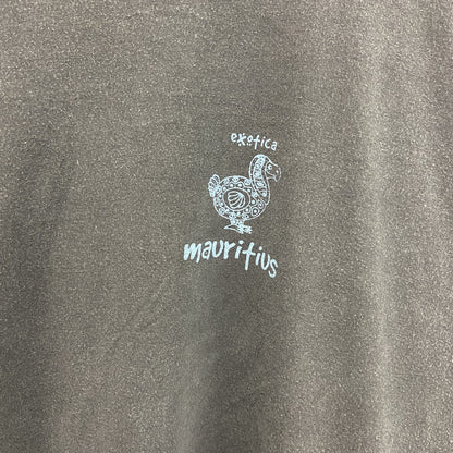 古着 used　EHOTICA　長袖プリントTシャツ　クルーネック　ロンT　カジュアル　鳥　レトロデザイン　黒　XLサイズ