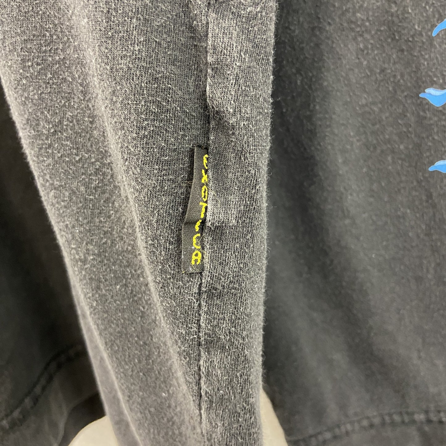 古着 used　EHOTICA　長袖プリントTシャツ　クルーネック　ロンT　カジュアル　鳥　レトロデザイン　黒　XLサイズ