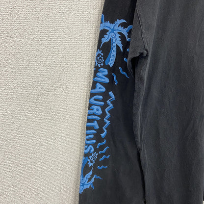 古着 used　EHOTICA　長袖プリントTシャツ　クルーネック　ロンT　カジュアル　鳥　レトロデザイン　黒　XLサイズ