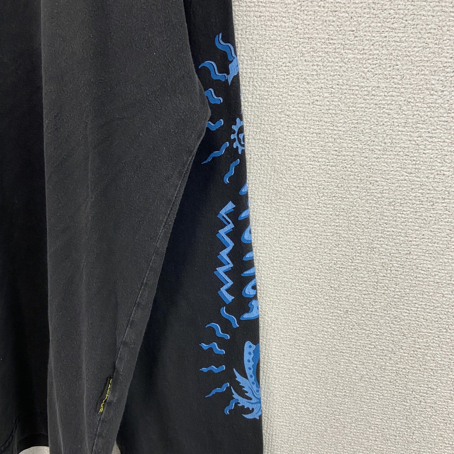 古着 used　EHOTICA　長袖プリントTシャツ　クルーネック　ロンT　カジュアル　鳥　レトロデザイン　黒　XLサイズ