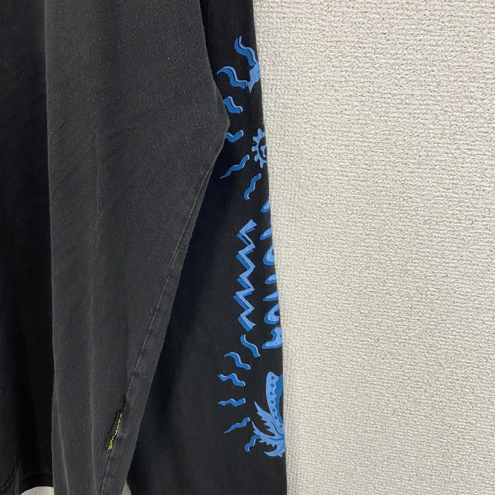 古着 used　EHOTICA　長袖プリントTシャツ　クルーネック　ロンT　カジュアル　鳥　レトロデザイン　黒　XLサイズ