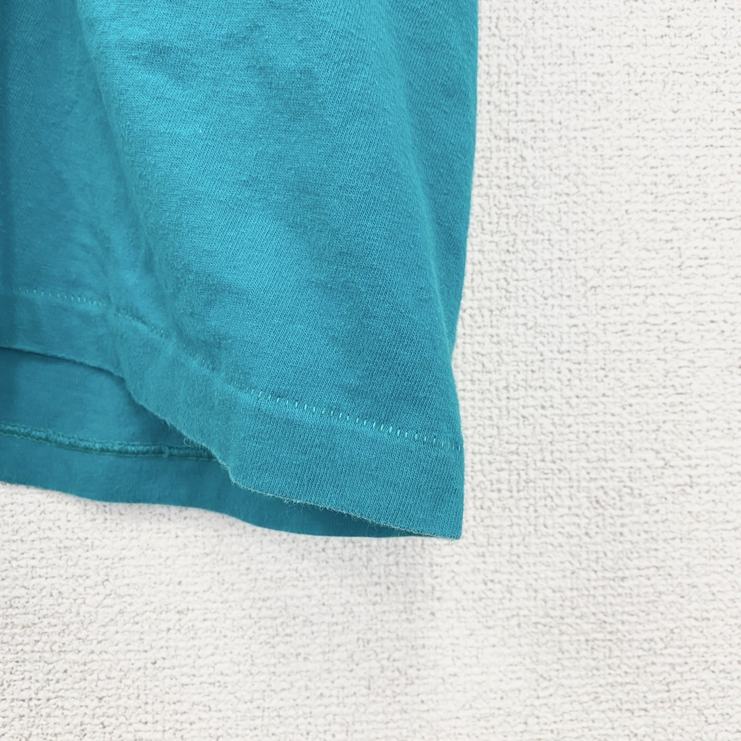 古着 used　Hanes　ヘインズ　半袖ワンポイントTシャツ　グリーン　ブルー　刺繍　クルーネック　ビッグシルエット　XLサイズ