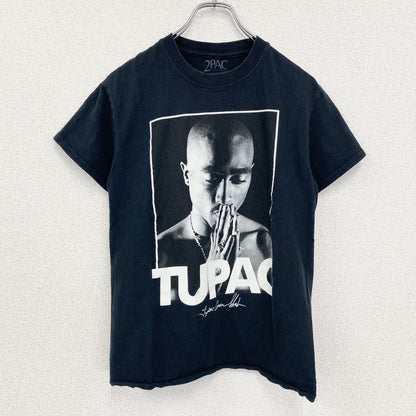古着 used　PoeTic JusTice　2PAC　半袖プリントTシャツ　ブラック　黒　ヒップホップ　ラッパー　Sサイズ