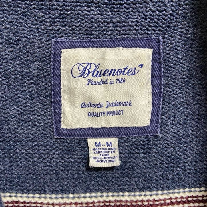 古着 used　Bluenotes　ブルーノート　長袖ニットカーディガン　セーター　熊　bear　グレー　Mサイズ
