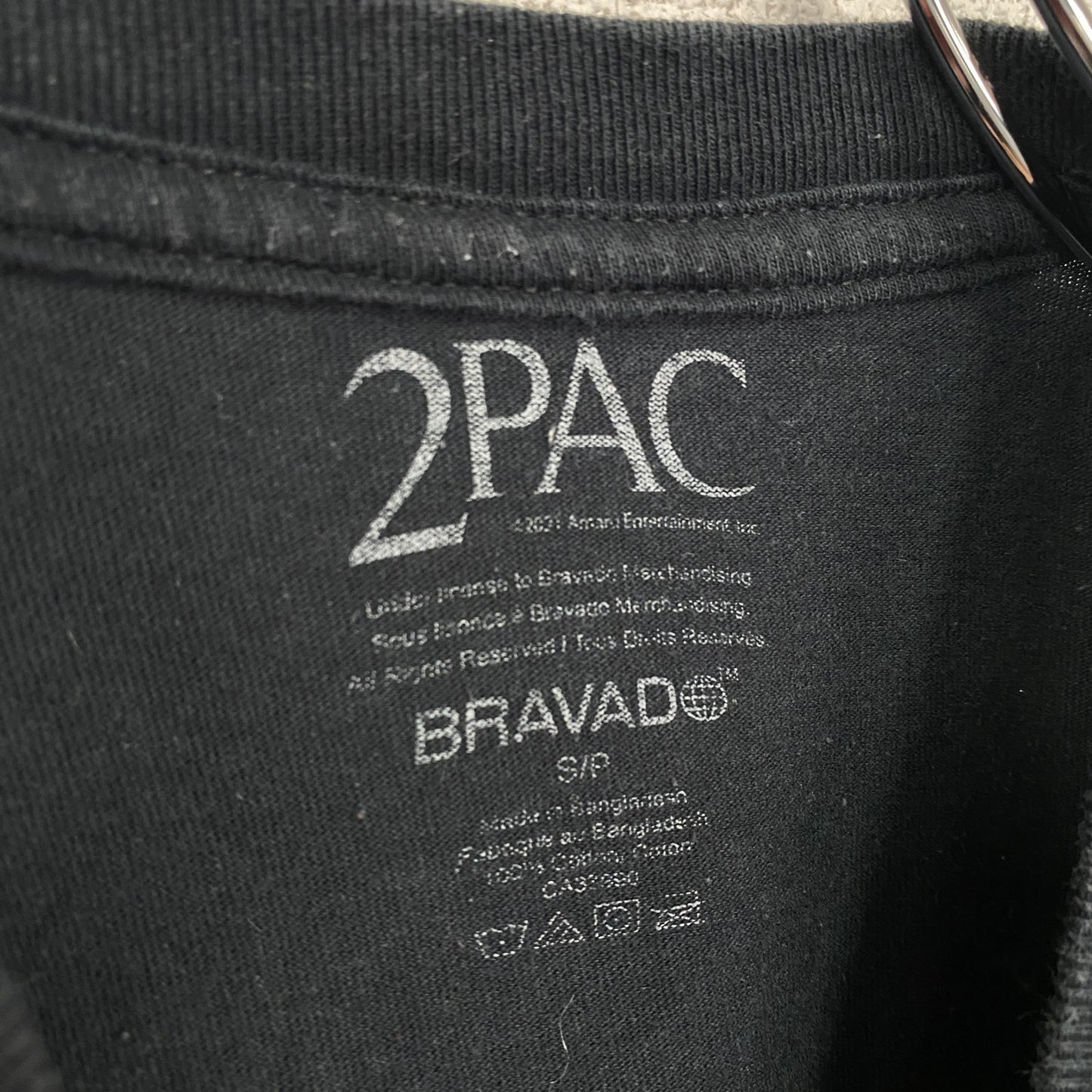古着 used　PoeTic JusTice　2PAC　半袖プリントTシャツ　ブラック　黒　ヒップホップ　ラッパー　Sサイズ