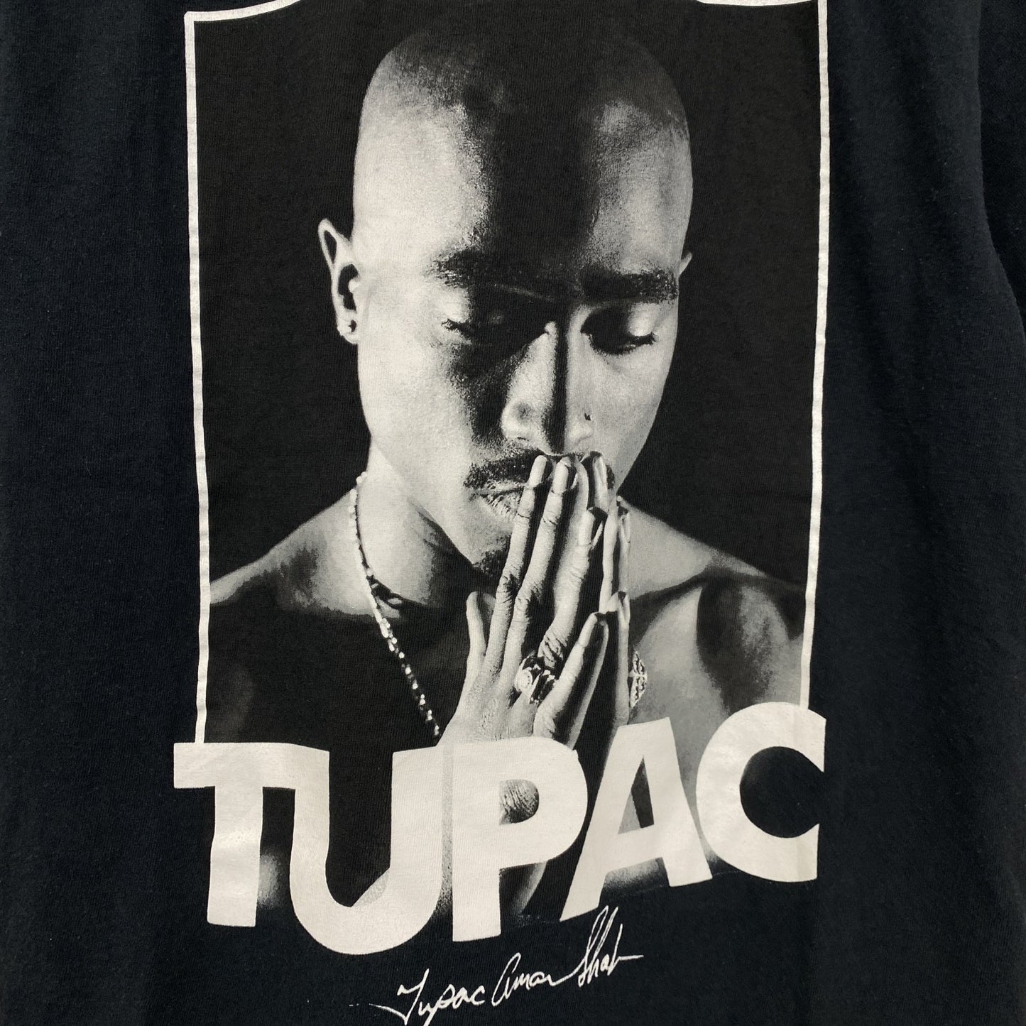 古着 used　PoeTic JusTice　2PAC　半袖プリントTシャツ　ブラック　黒　ヒップホップ　ラッパー　Sサイズ