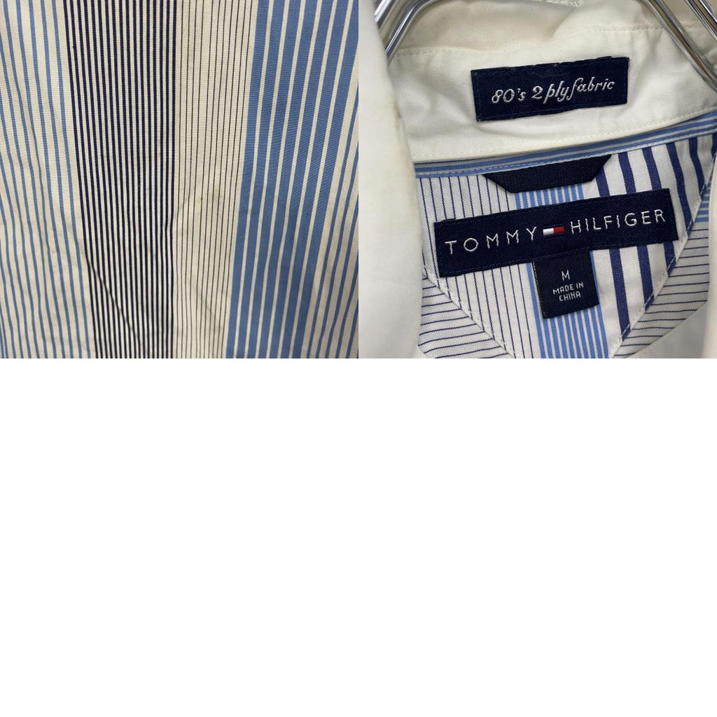 TOMMY HILFIGER　トミーヒルフィガー　長袖シャツ　ストライプ柄　水色　ライトブルー　Mサイズ