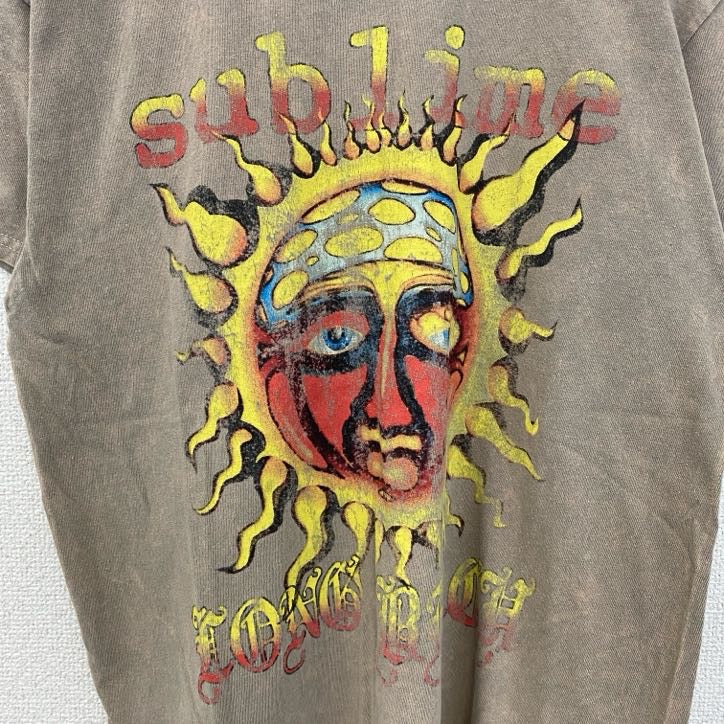 古着 used　SUBLIME　半袖プリントバンドTシャツ　レトロ　ロングビーチ　クルーネック　ロック　ベージュ　Mサイズ