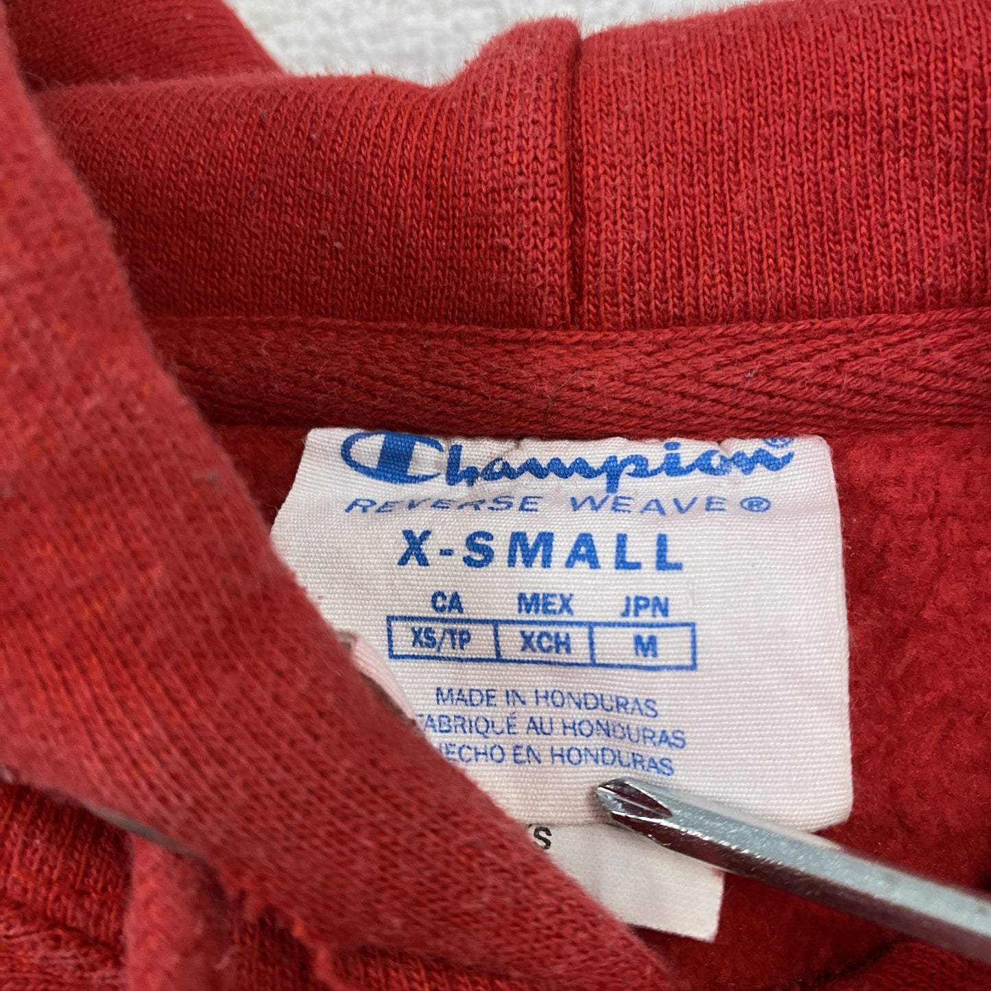 Champion　チャンピオン　リバースウィーブ　スウェットパーカー/フーディー　赤　レッド　XSサイズ