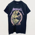 古着 used　METALLICA　メタリカ　半袖プリントバンドTシャツ　レトロ　ドクロ　クルーネック　黒　ブラック　S,Mサイズ