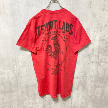 古着 used　半袖プリントTシャツ　バックプリント　TSHIRTLABS　鳥　bird　動物　アニマル　赤　レッド　春夏服