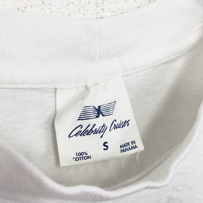 古着 used　半袖プリントTシャツ　ホワイト　白　魚　fish　釣り　ニモ　クルーネック　シングルステッチ　Sサイズ