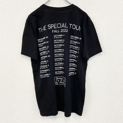 古着 used　LIZZO リゾ　半袖ツアープリントTシャツ　クルーネック　2022　カジュアル　レトロデザイン　黒　Lサイズ