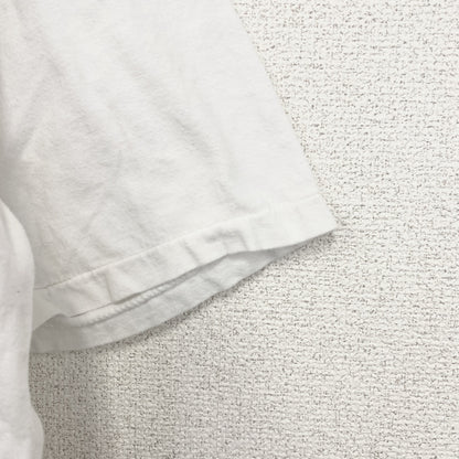 古着 used　ONEITA　オニータ　半袖プリントTシャツ　ホワイト　白　ユニークロゴ　シングルステッチ　XLサイズ
