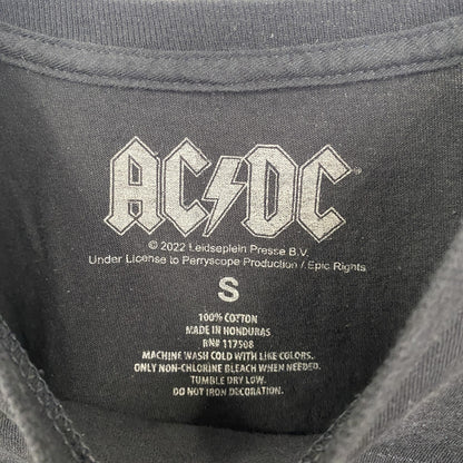 古着 used　AC/DC　半袖バンドプリントTシャツ　クルーネック　音楽　ミュージック　黒　ブラック　Sサイズ
