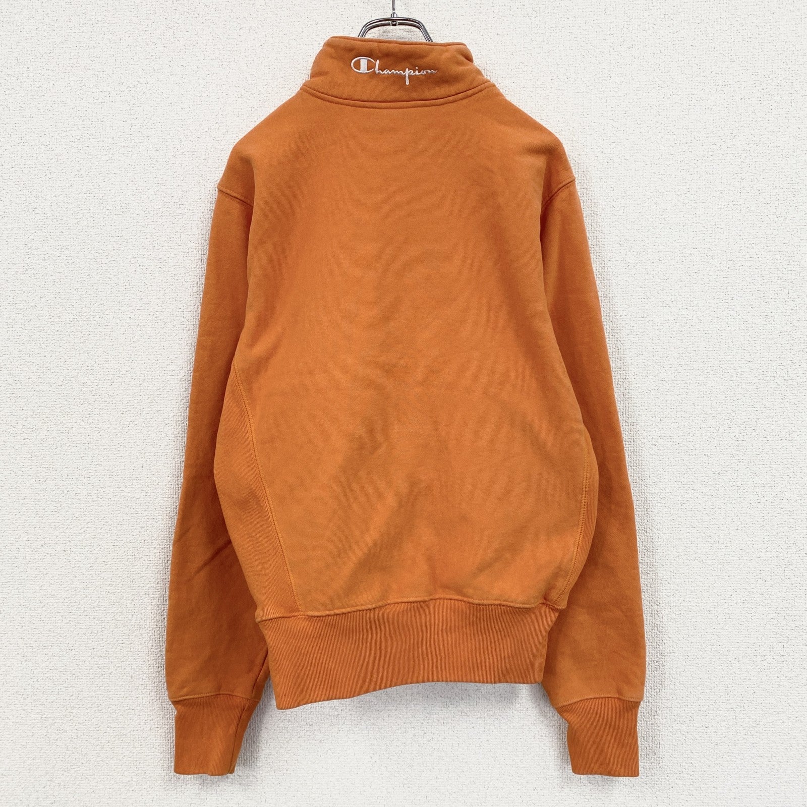 Champion　チャンピオン　リバースウィーブ　ハーフボタンスウェット/トレーナー　オレンジ　Sサイズ