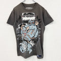 SUPERDEAD　半袖プリントアニマルTシャツ　マウス　酔っ払いネズミ　車　茶色　ブラウン　Sサイズ