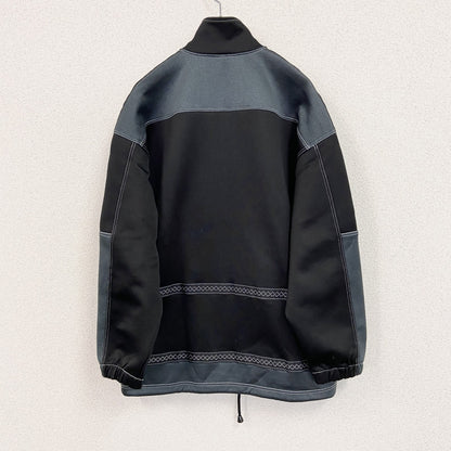 90s　asics　アシックス　トラックジャケット/ジャージ　ヴィンテージ　バイカラー　黒　ブラック　ネイビー　Mサイズ