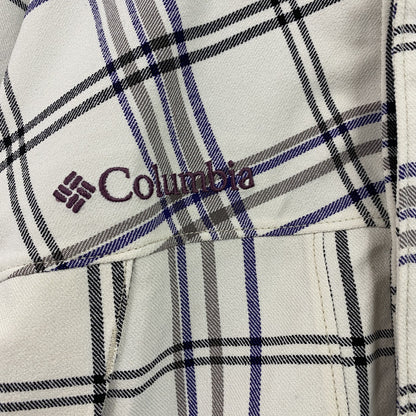 Columbia　コロンビア　マウンテンパーカー　チェック柄　白　ホワイト　Lサイズ