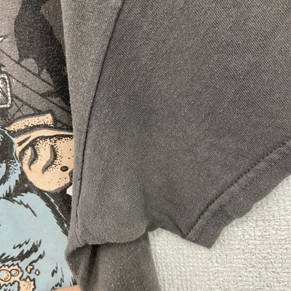 SUPERDEAD　半袖プリントアニマルTシャツ　マウス　酔っ払いネズミ　車　茶色　ブラウン　Sサイズ