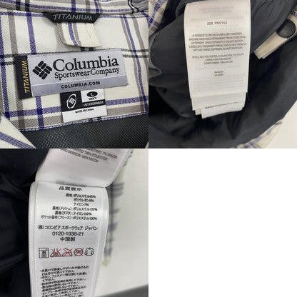 Columbia　コロンビア　マウンテンパーカー　チェック柄　白　ホワイト　Lサイズ