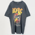 古着 used　AC/DC　半袖バンドプリントTシャツ　レトロデザイン　クルーネック　音楽　ミュージック　グレー　XLサイズ