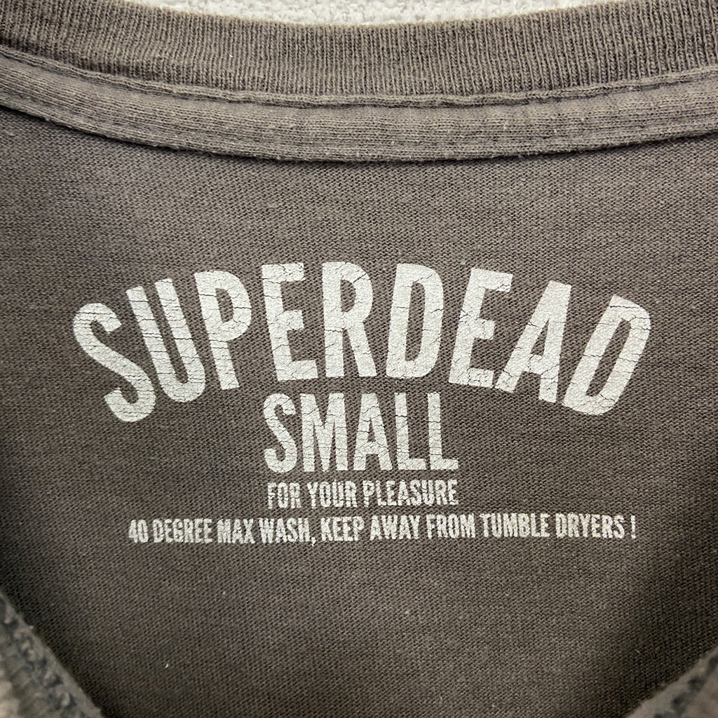 SUPERDEAD　半袖プリントアニマルTシャツ　マウス　酔っ払いネズミ　車　茶色　ブラウン　Sサイズ