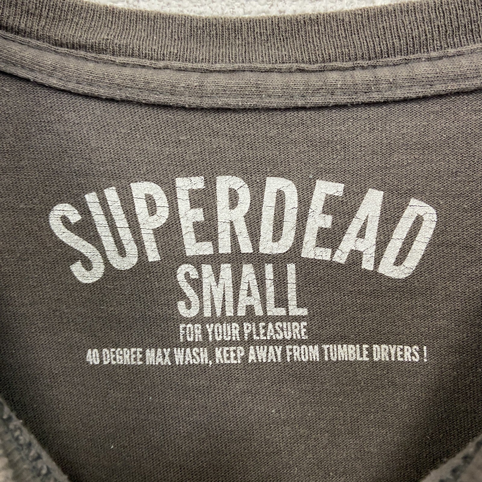 SUPERDEAD　半袖プリントアニマルTシャツ　マウス　酔っ払いネズミ　車　茶色　ブラウン　Sサイズ