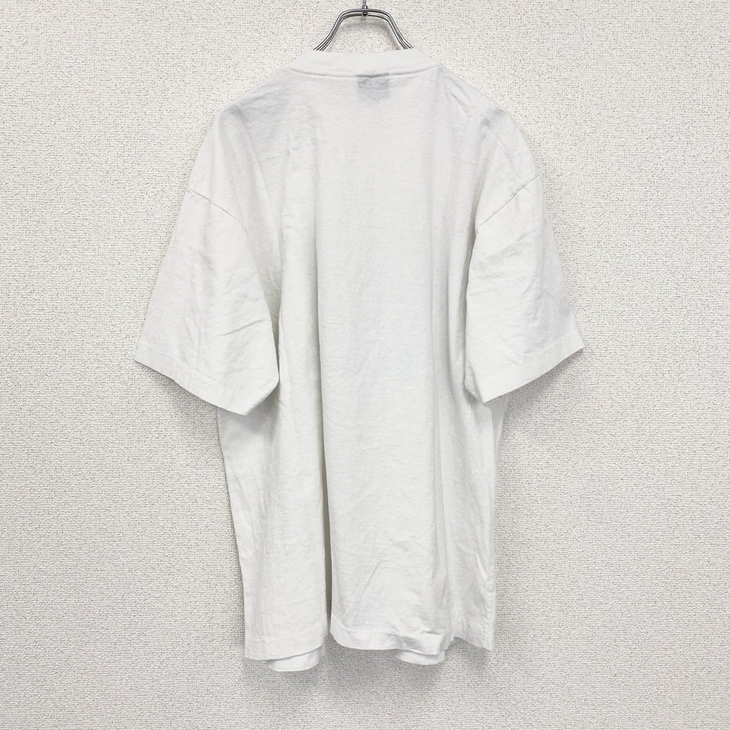 90s　BROOKS　ブルックス　半袖プリントTシャツ　シングルステッチ　クルーネック　ヴィンテージ　白　ホワイト　Lサイズ