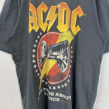 古着 used　AC/DC　半袖バンドプリントTシャツ　レトロデザイン　クルーネック　音楽　ミュージック　グレー　XLサイズ