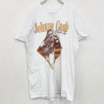 古着 used　johny Cash　ジョニー・キャッシュ　半袖アーティストTシャツ　音楽　ミュージシャン　白　ホワイト　Mサイズ