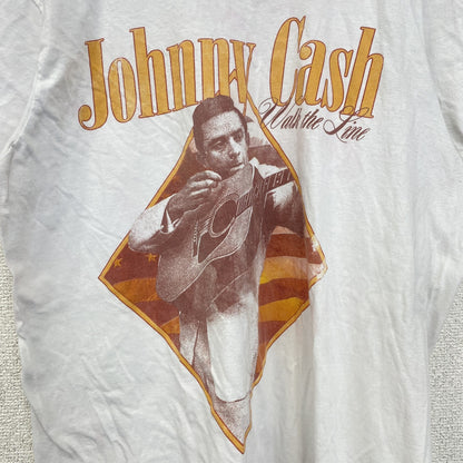 古着 used　johny Cash　ジョニー・キャッシュ　半袖アーティストTシャツ　音楽　ミュージシャン　白　ホワイト　Mサイズ