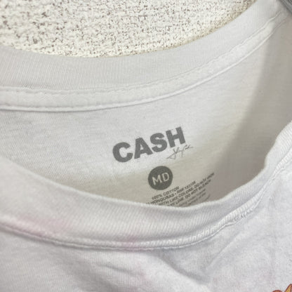古着 used　johny Cash　ジョニー・キャッシュ　半袖アーティストTシャツ　音楽　ミュージシャン　白　ホワイト　Mサイズ