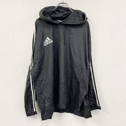 90s～　adidas　アディダス　ナイロンパーカー　ウインドブレーカー　ヴィンテージ　黒　ブラック　Oサイズ