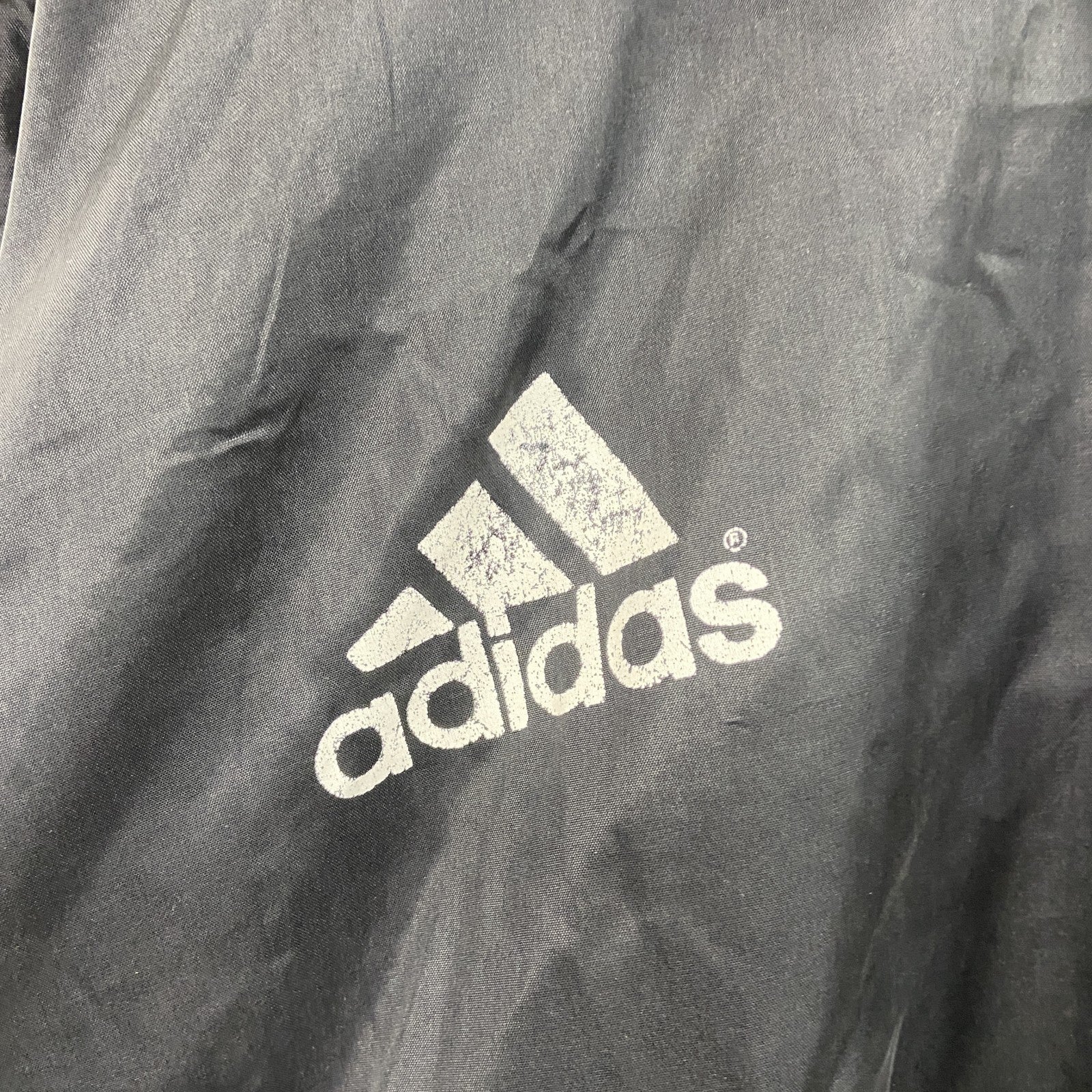 90s～　adidas　アディダス　ナイロンパーカー　ウインドブレーカー　ヴィンテージ　黒　ブラック　Oサイズ
