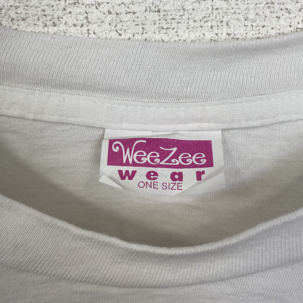 古着 used　90s　WeeZee　半袖プリントTシャツ　地球　シングルステッチ　ヴィンテージ　レトロ　白　クルーネック