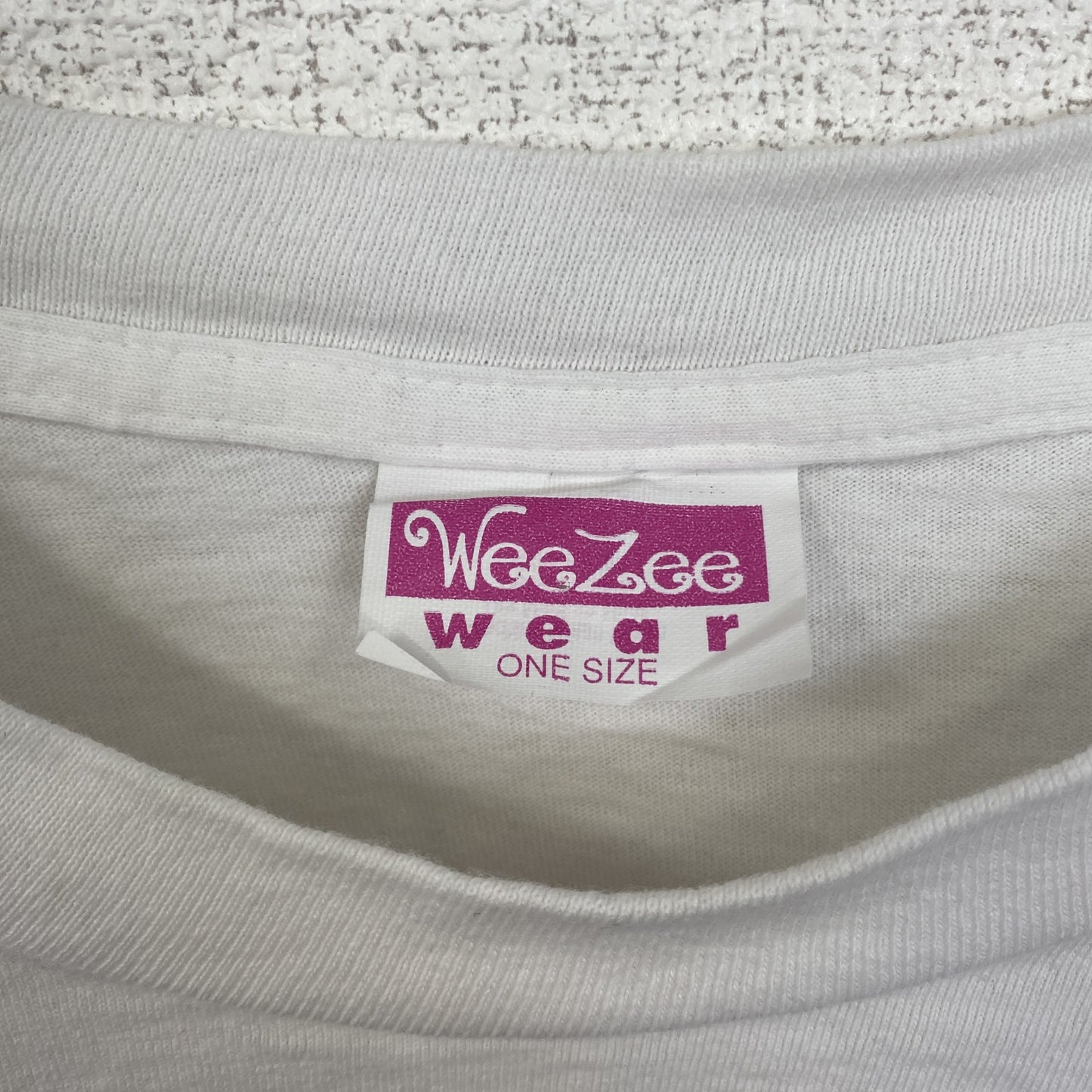 古着 used　90s　WeeZee　半袖プリントTシャツ　地球　シングルステッチ　ヴィンテージ　レトロ　白　クルーネック