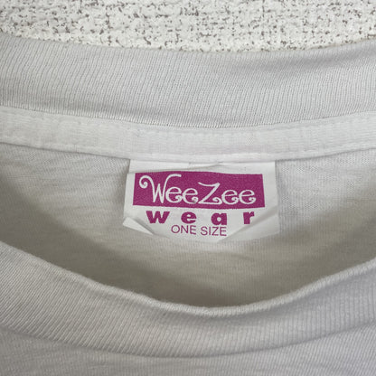 古着 used　90s　WeeZee　半袖プリントTシャツ　地球　シングルステッチ　ヴィンテージ　レトロ　白　クルーネック