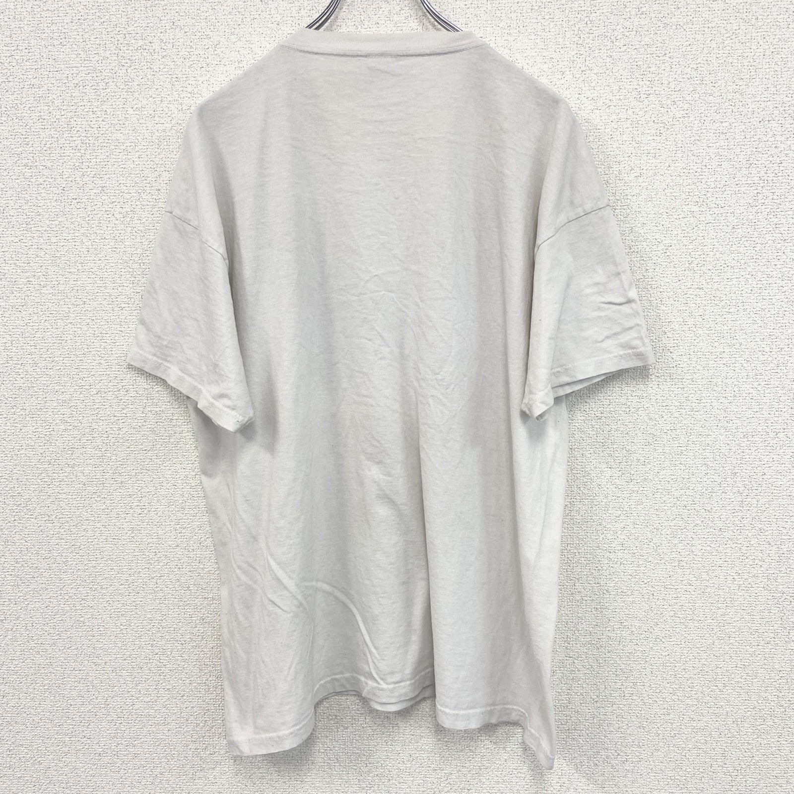 古着 used　FURUIT OF THE LOOM　半袖プリントTシャツ　バタフライ　クルーネック　カジュアル　白　XLサイズ